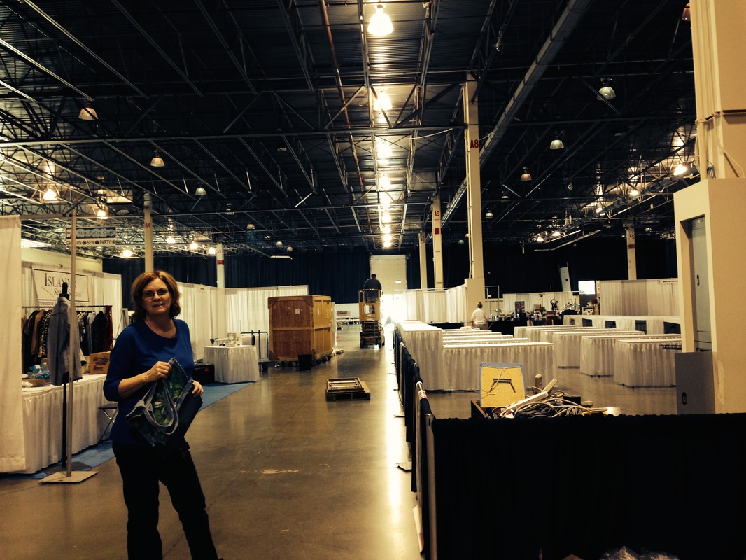 American Sewing Expo setting up Andrea Schewe Design